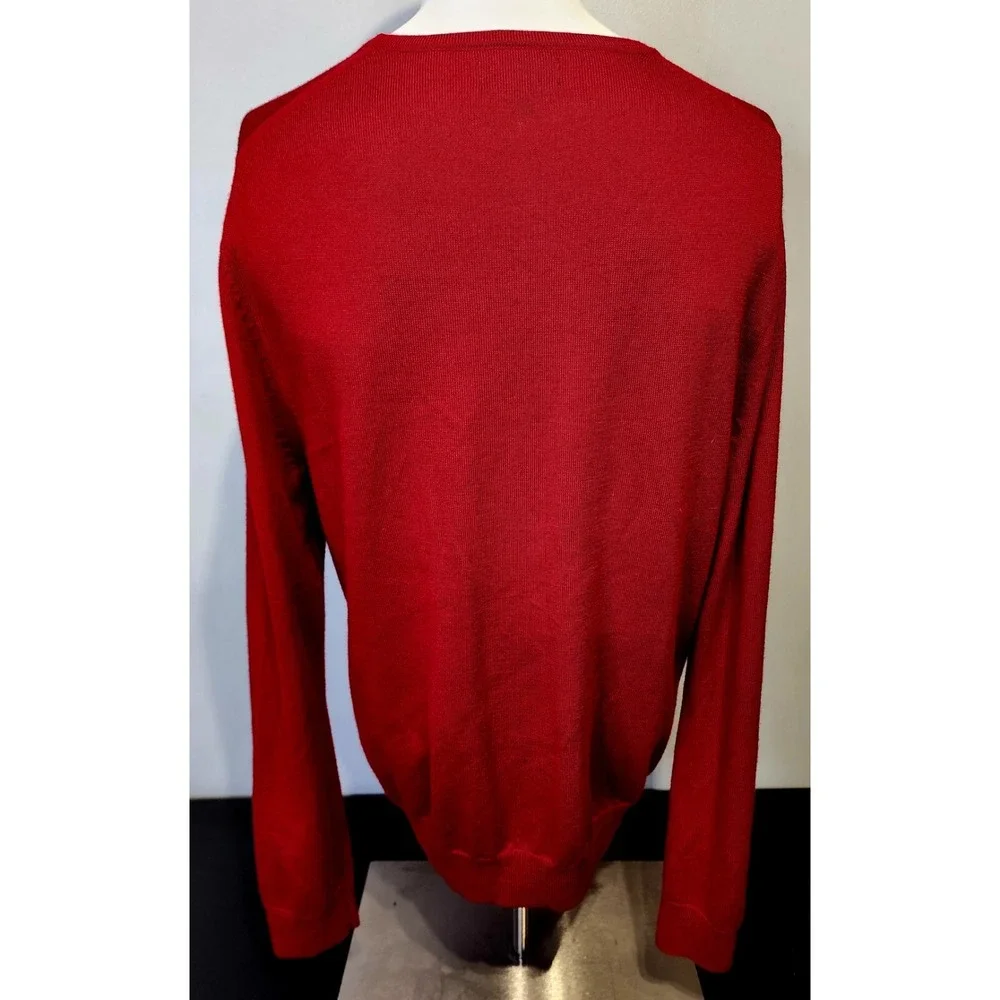 Express Sweater Mens Size Large Modern‎ Fit Extra Fine Merino Wool L/S Red